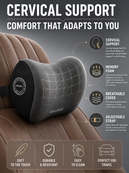 DRIVORA™ SET Completo — Soporte Lumbar + Cervical para Auto
