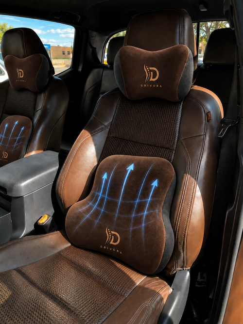 DRIVORA™ SET Completo — Soporte Lumbar + Cervical para Auto