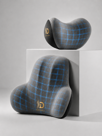 DRIVORA™ SET Completo — Soporte Lumbar + Cervical para Auto